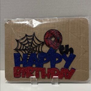 Blue & Red Spiderman 9th Happy Birthday Cake Topper - Party Decoration
